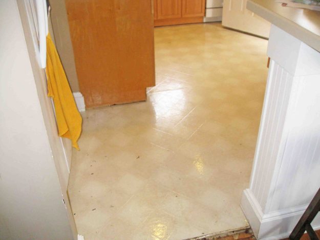 Removing linoleum flooring